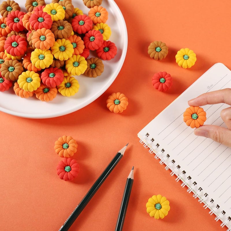 OZIO 44Pcs 3D Pumpkin Erasers Bulk, Halloween Fall Mini Erasers for Student Classroom Prizes, Game Reward,Treasure Box,Trick or Treats, Goody Bag Filler,Party Favors (44PCS) - Image 4